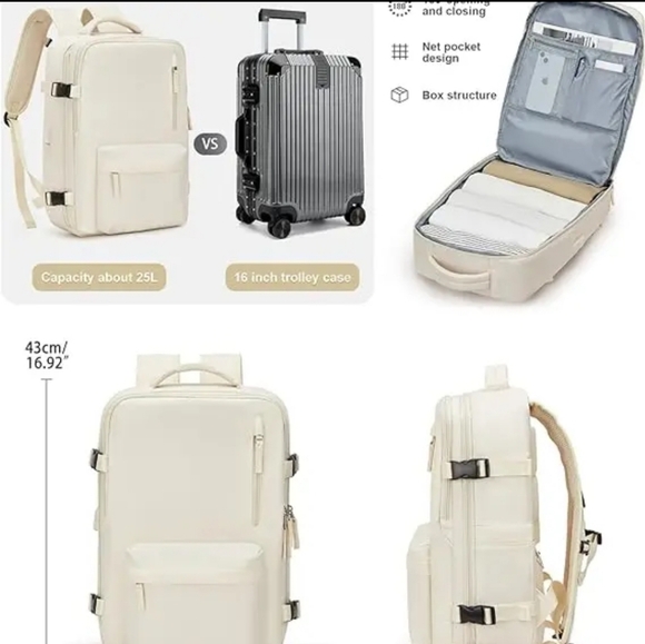 Travel Backpack ? Carry On with USB Charging Port Shoe Pouch TSA Approved main image 6